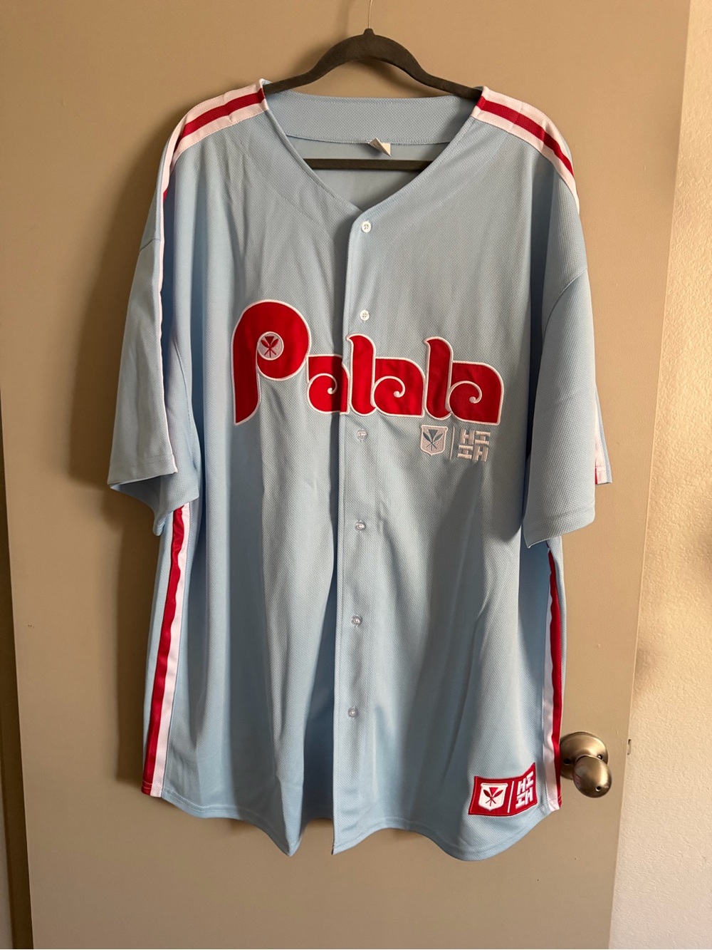Hawaii's Finest Palala Light Blue Jersey with Red & White Accents